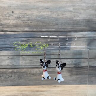 Glass Boston Terrier Earrings