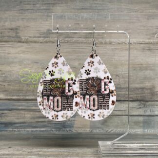 Dog Mom Faux Leather Earrings