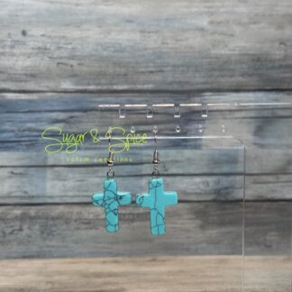 Gemstone Cross Earrings