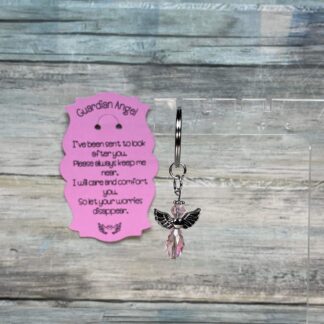Small Winged Silver Angel Keychains