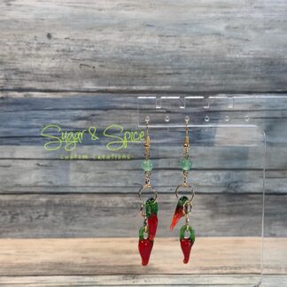 Glass Hot Pepper Dangle Earrings