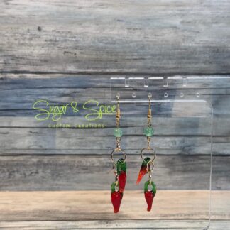 Glass Hot Pepper Dangle Earrings