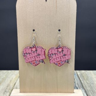 Wooden Valentine Earrings