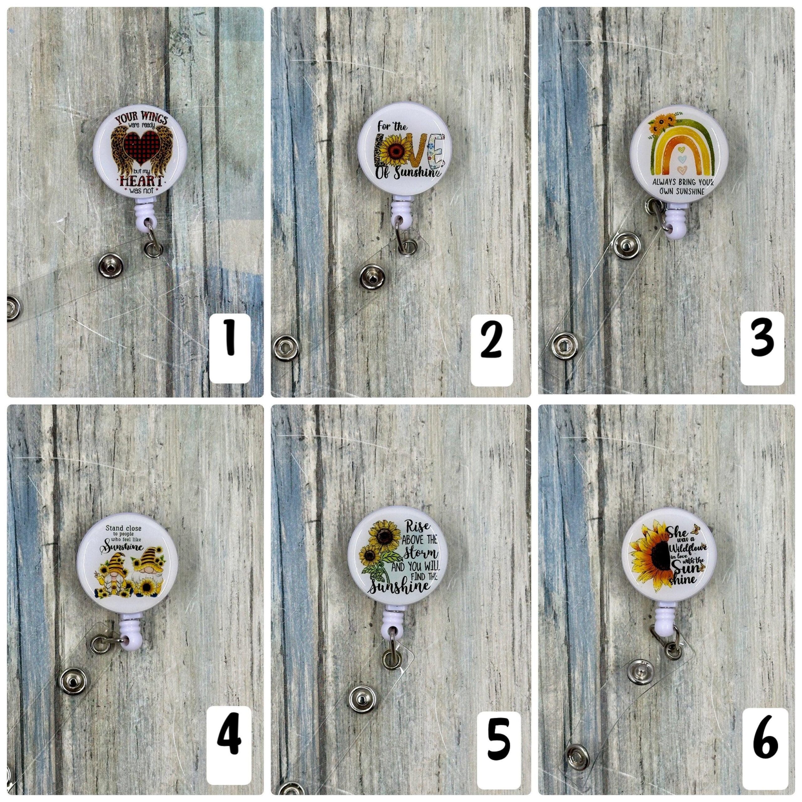 Unique Sunflower Pattern Retractable Badge Reels