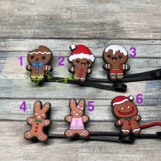 Gingerbread Men Straw Toppers
