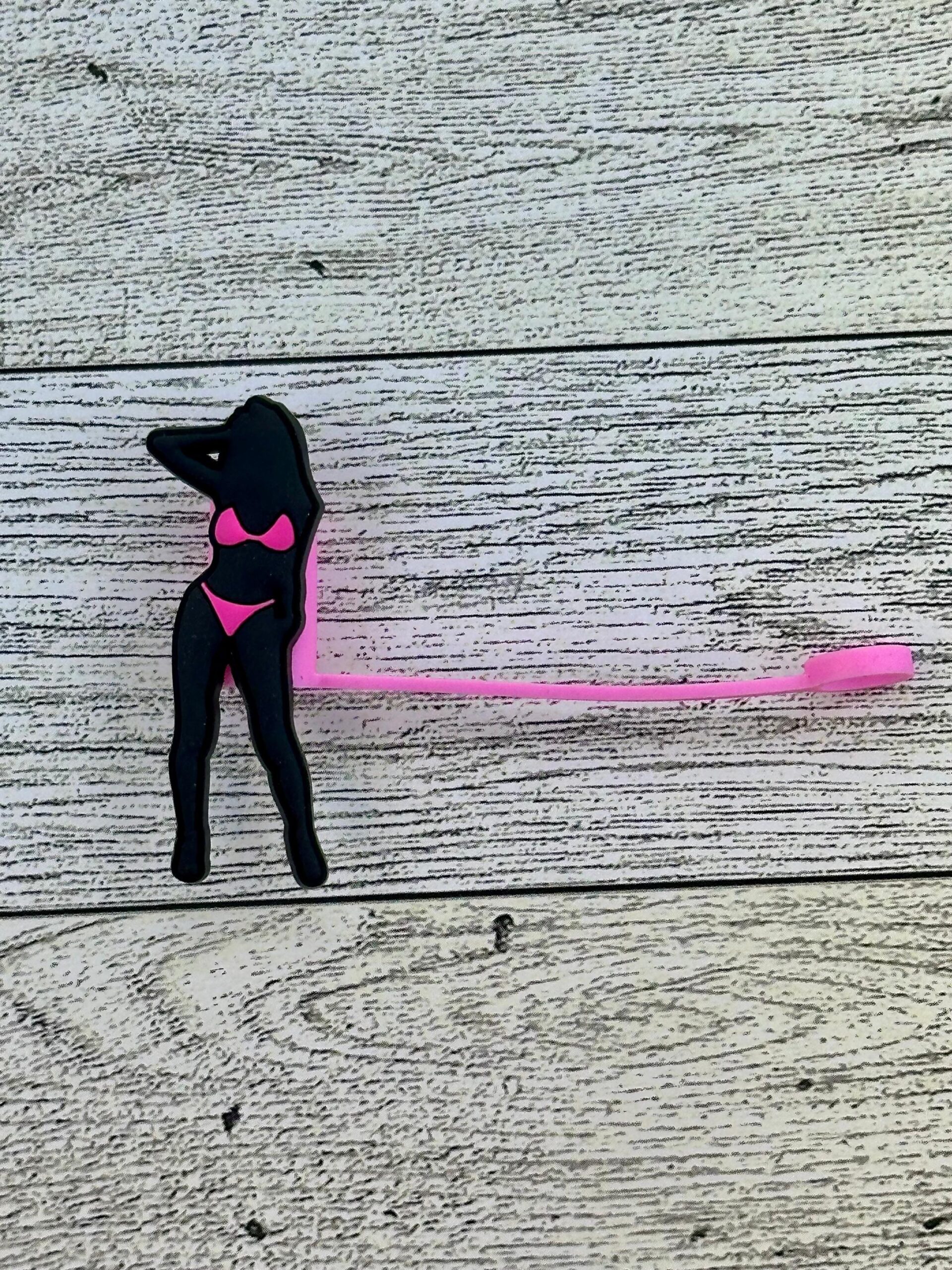 Pink Bikini Women Straw Toppers - Image 6