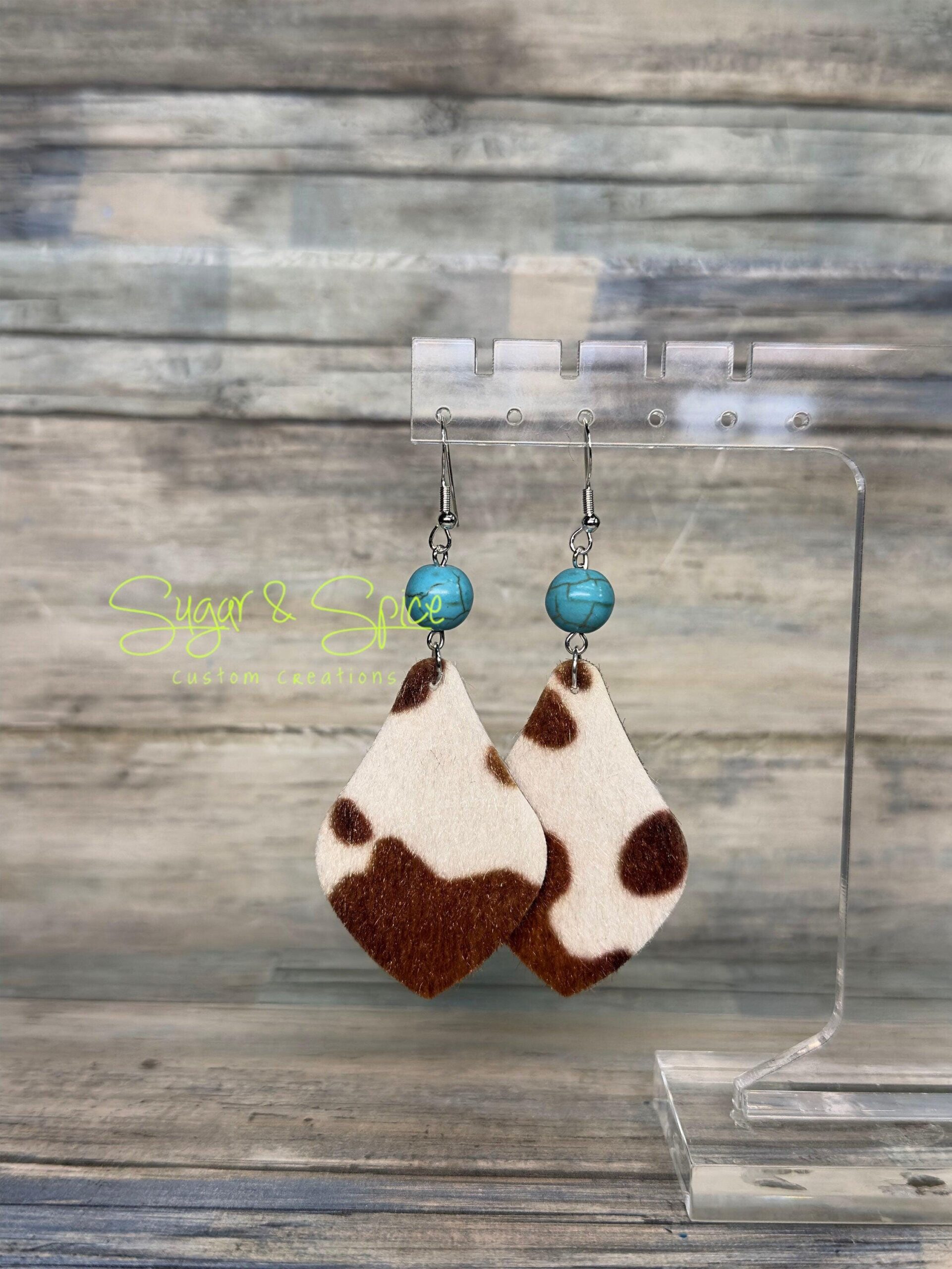Various Faux Leather Western Teardrop Earrings - Image 5