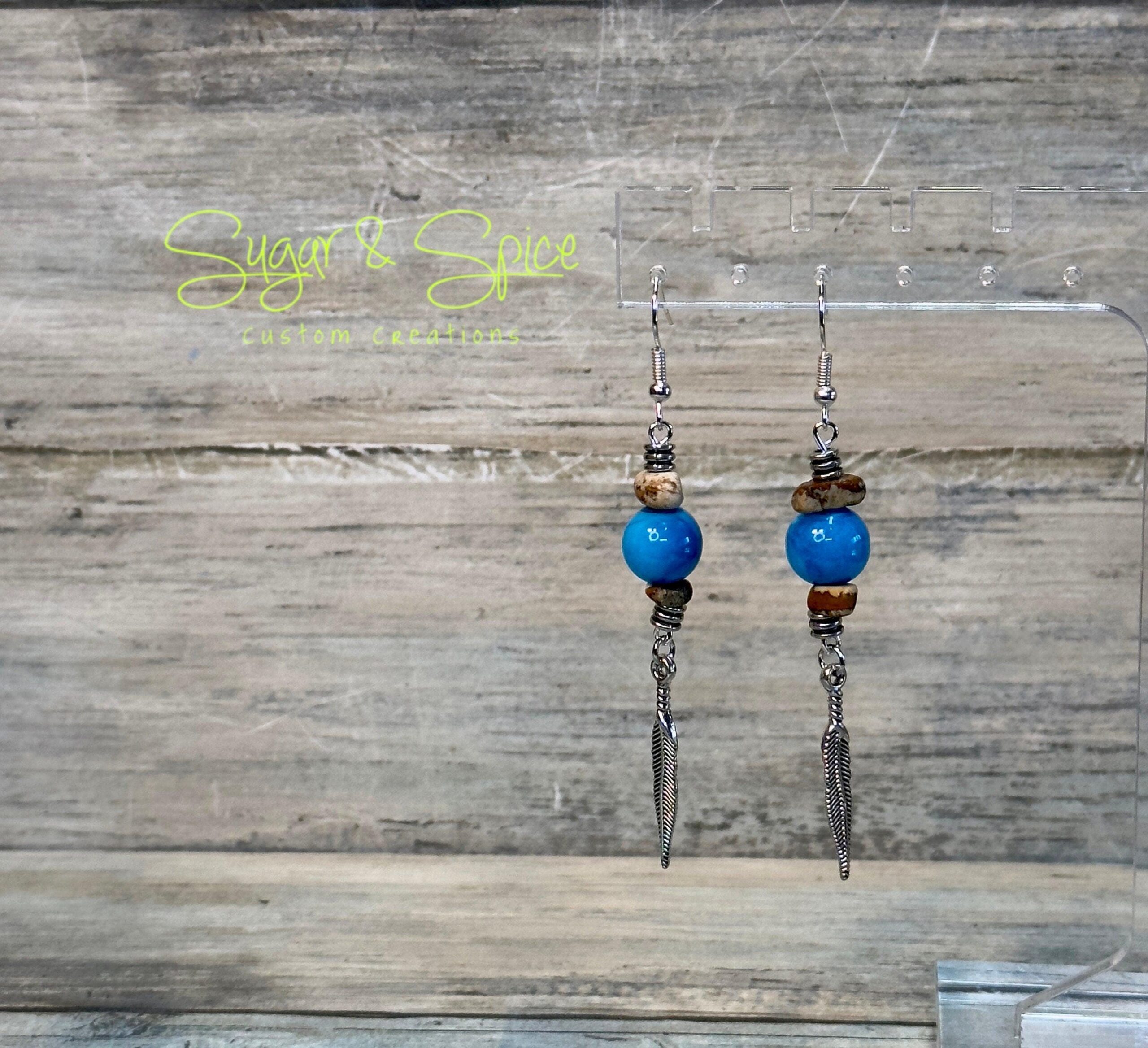 Unique Single Feather Earrings - Image 2