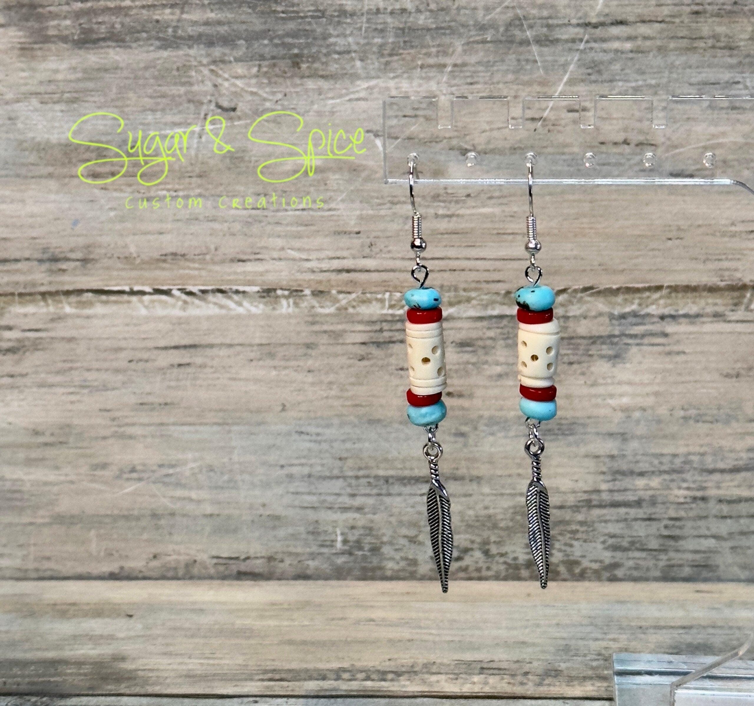 Unique Single Feather Earrings - Image 3