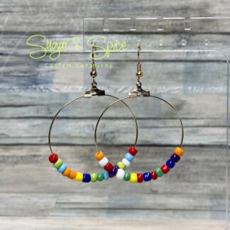 Happy Hippie Rainbow Sprinkle Hoop Earrings