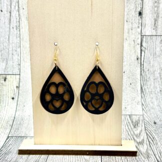 Faux Leather Paw Print Earrings