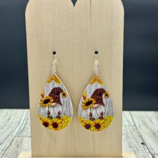 Gnome Loving Sunflower Earrings