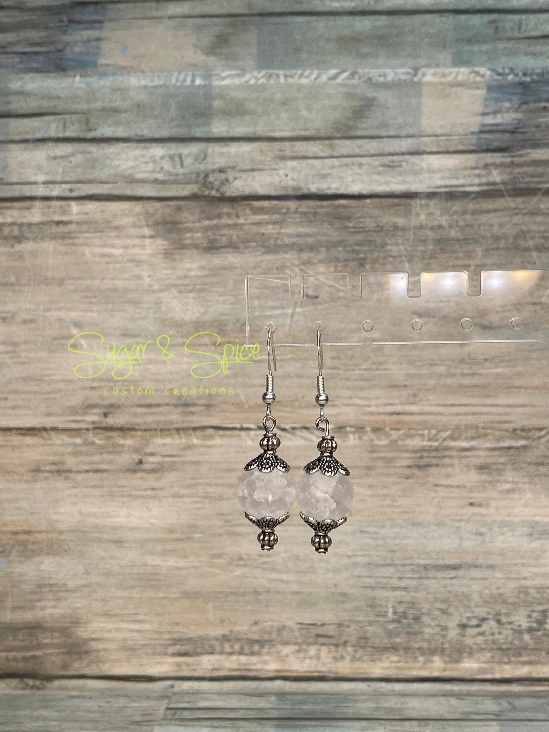Crackle Quartz Dangle Earrings - Image 7