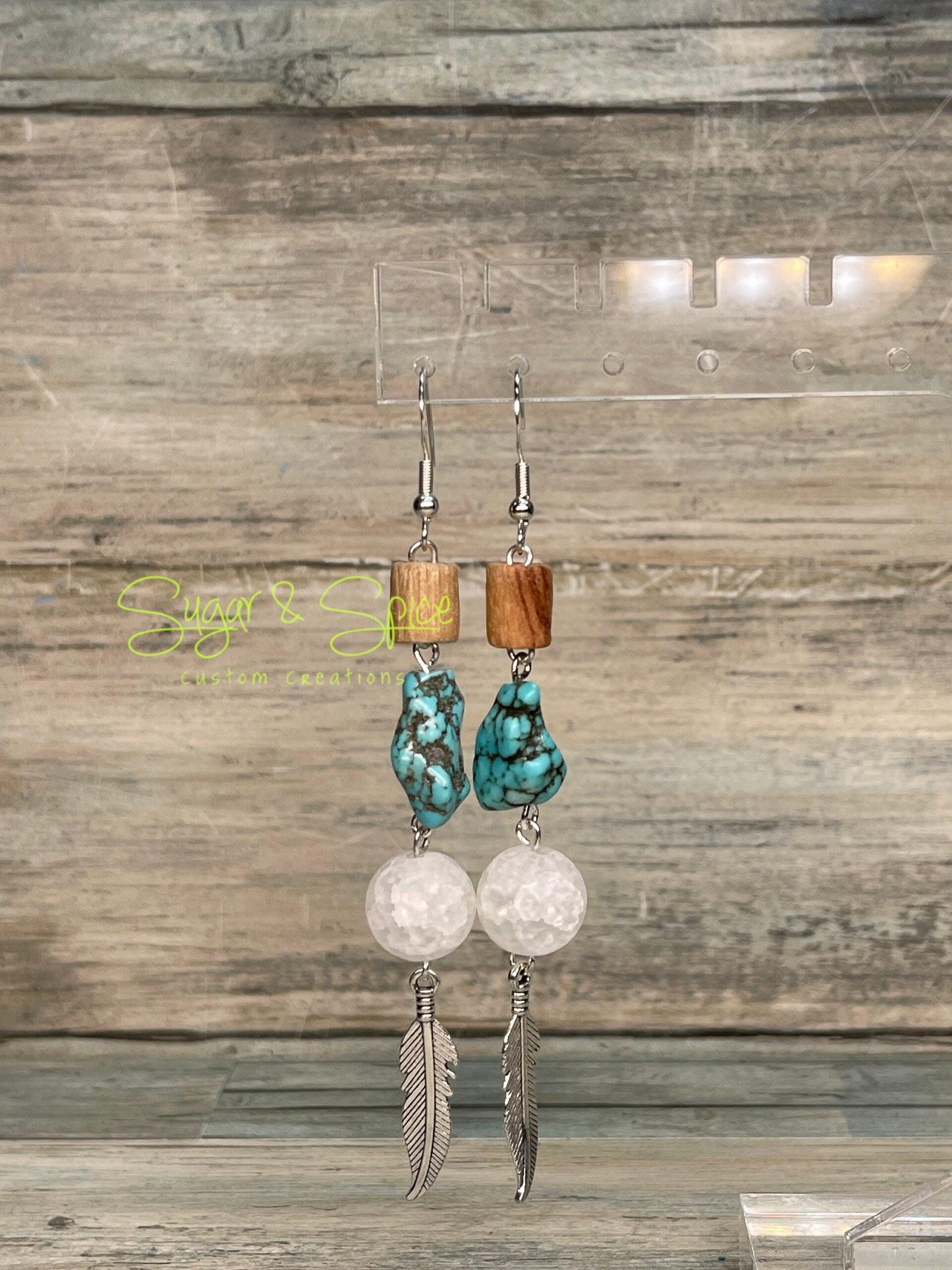 Crackle Quartz Dangle Earrings - Image 2