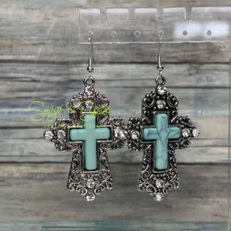 Turquoise Cross Earrings