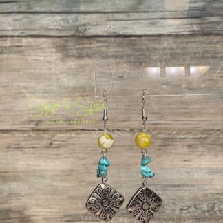 Various Jasper, Bone and Turquoise Dangle Earrings