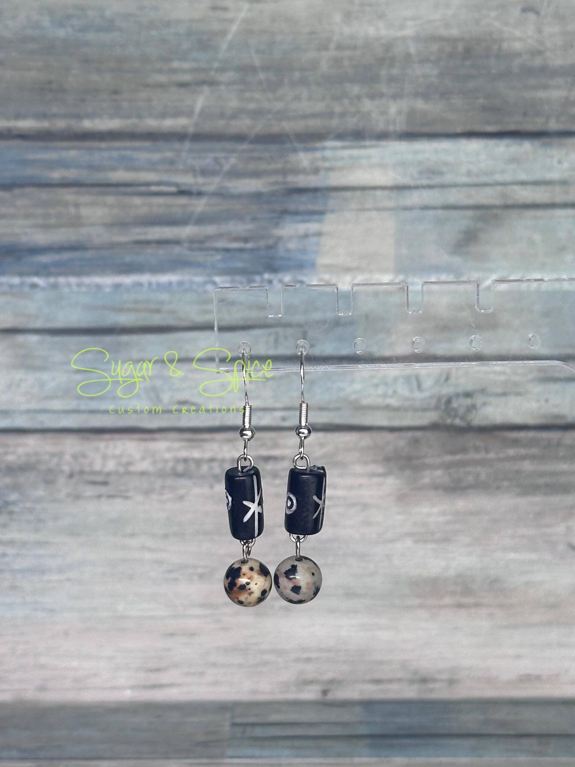 Buffalo Bone Hair Pipe Earrings - Image 6