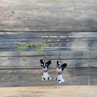 Glass Boston Terrier Earrings