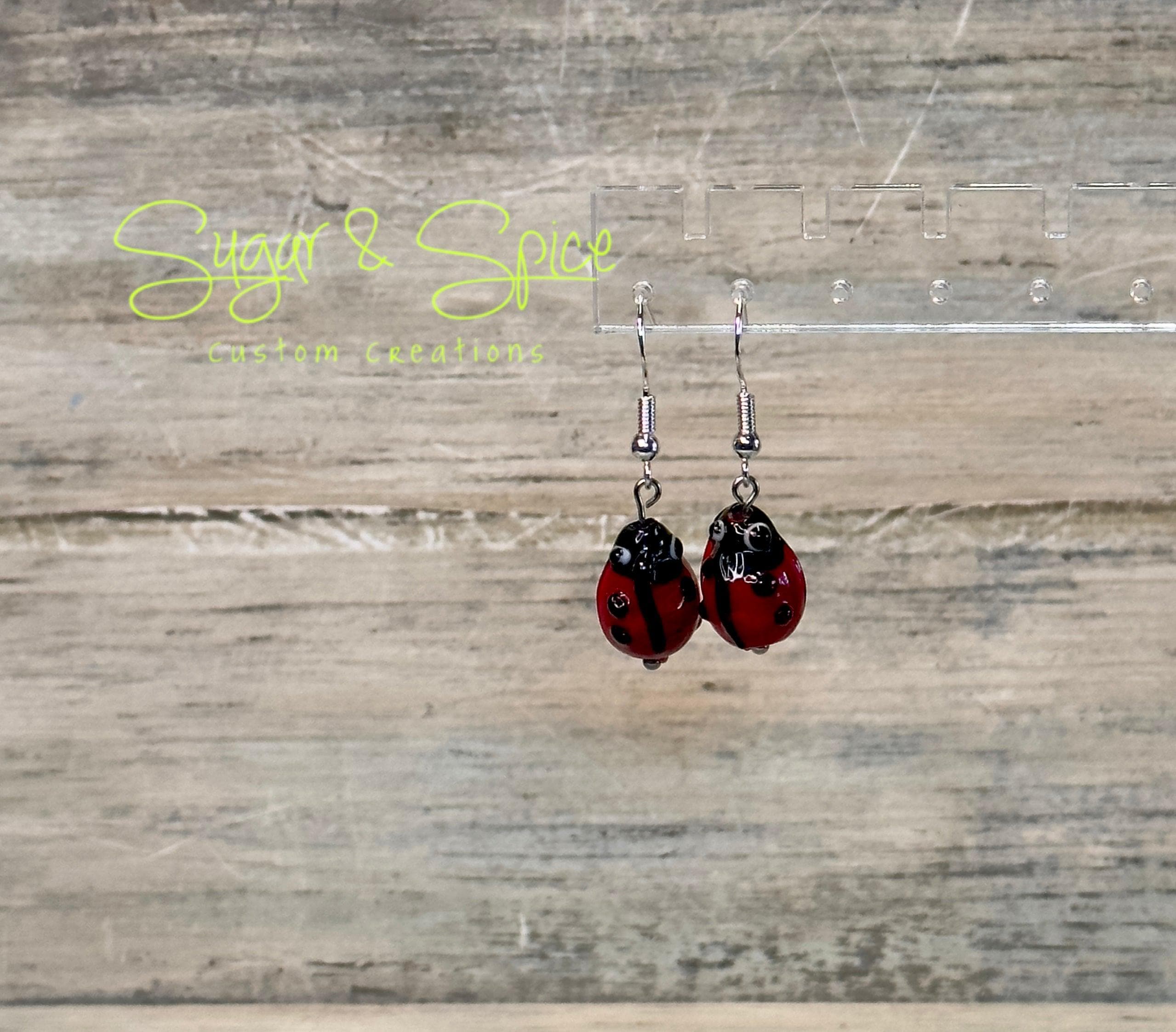 Glass Ladybug Earrings