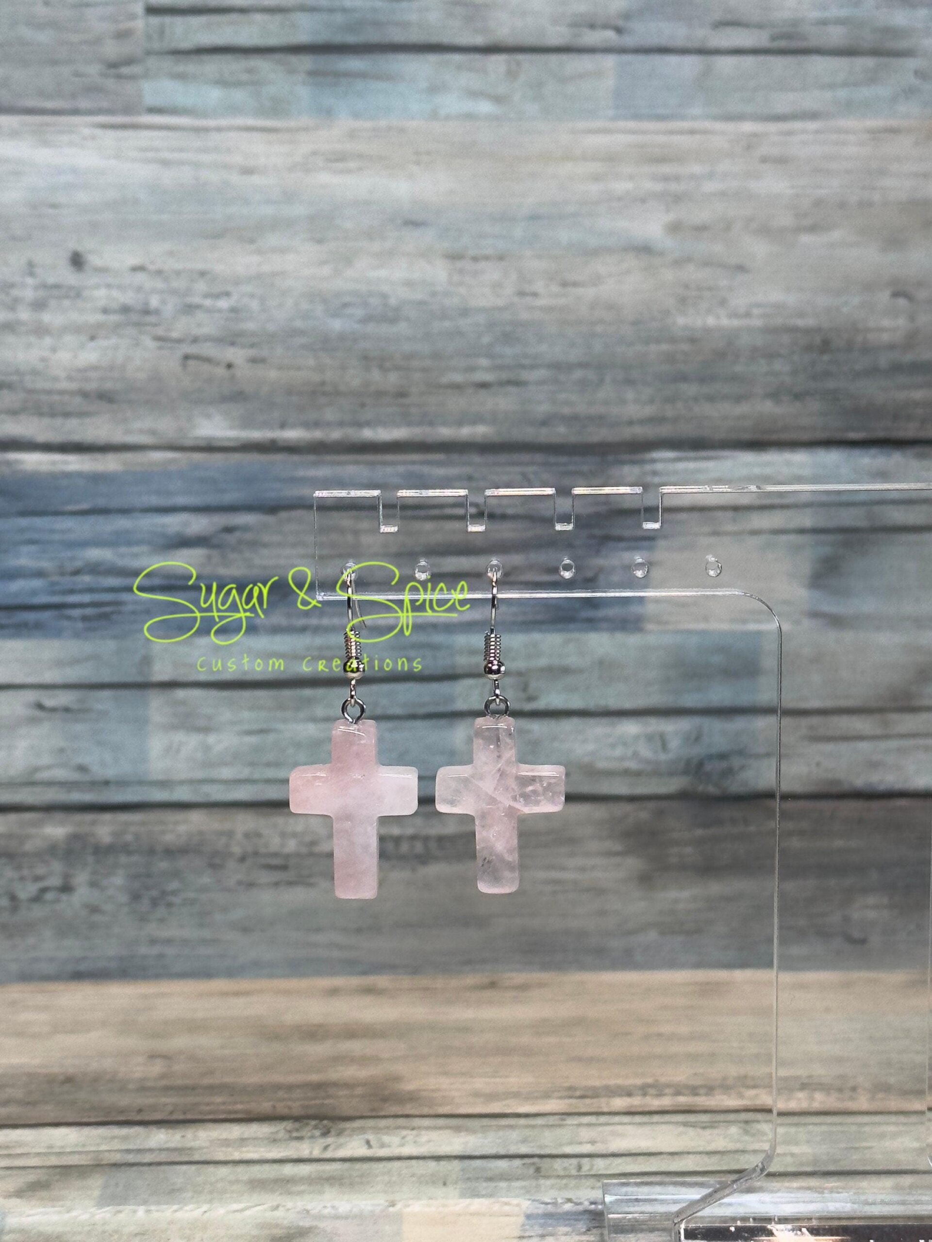 Gemstone Cross Earrings - Image 7