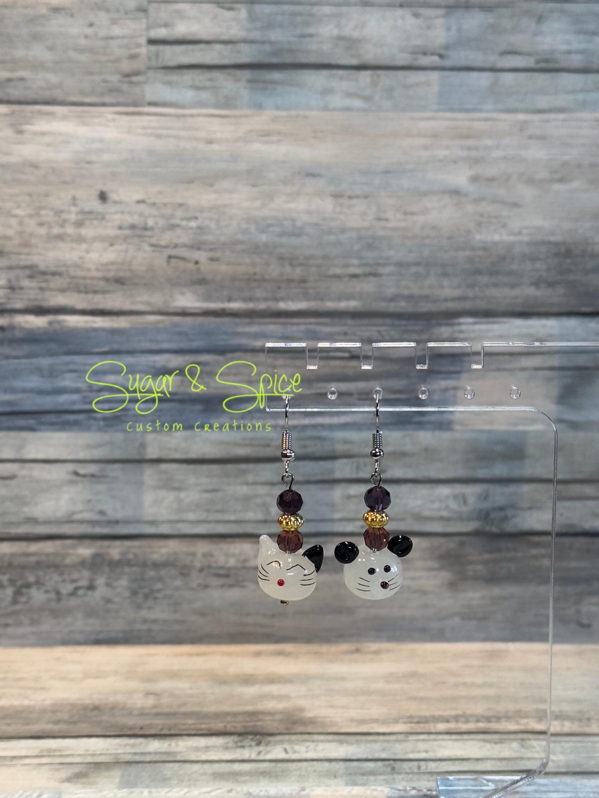 Glass Cat and/or Mouse Earrings - Image 2