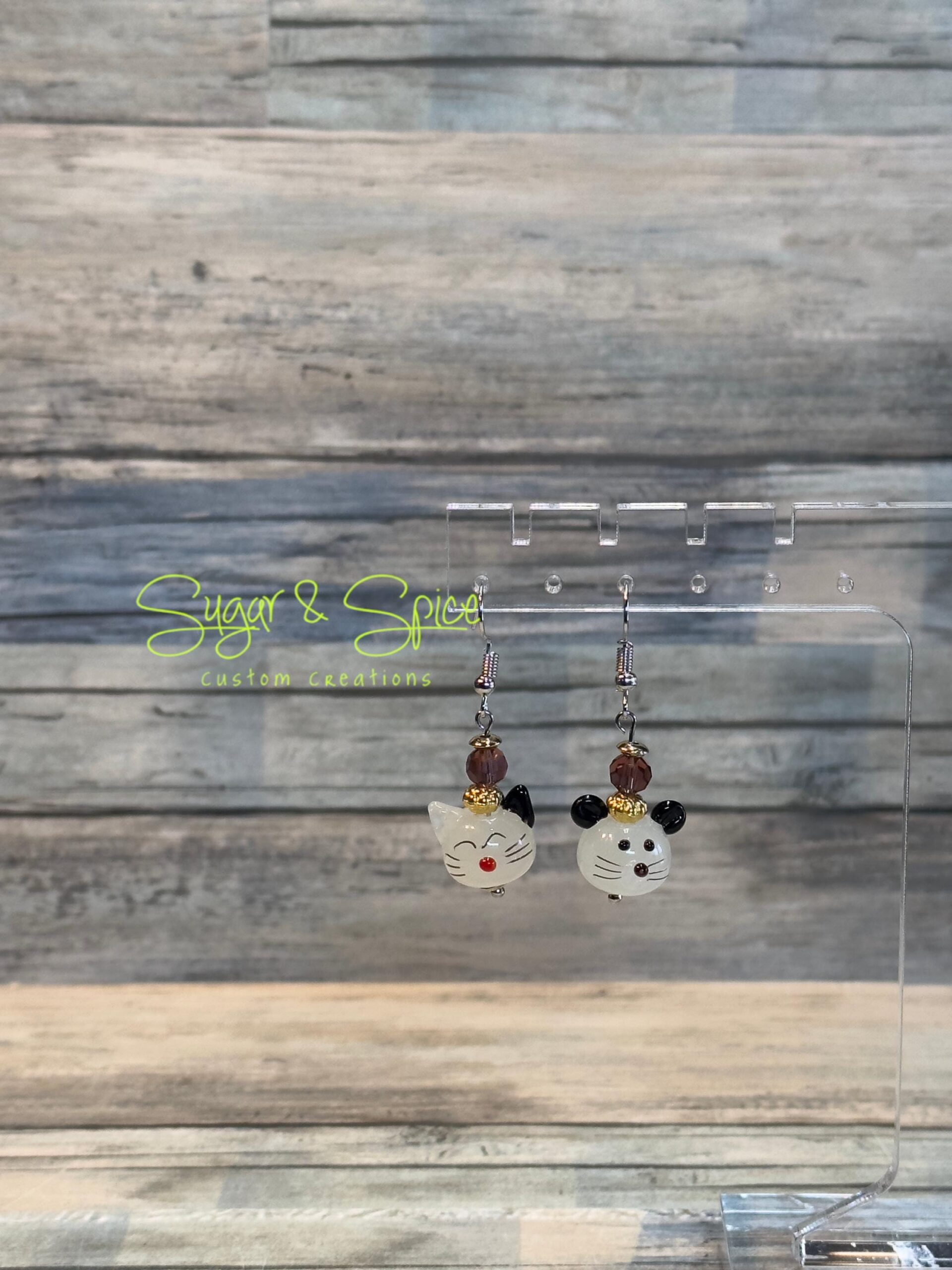 Glass Cat and/or Mouse Earrings - Image 3