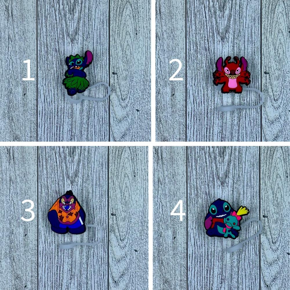 Blue Dog Straw Toppers Set 2