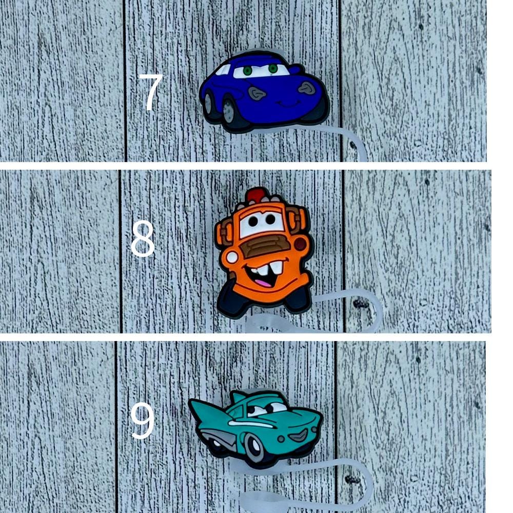 Cartoon Cars Straw Toppers