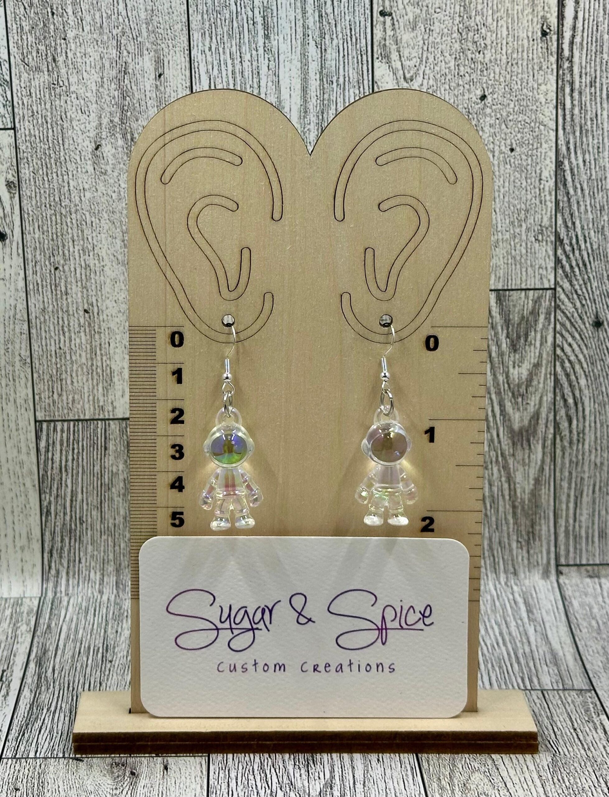 Iridescent Astronaut Earrings
