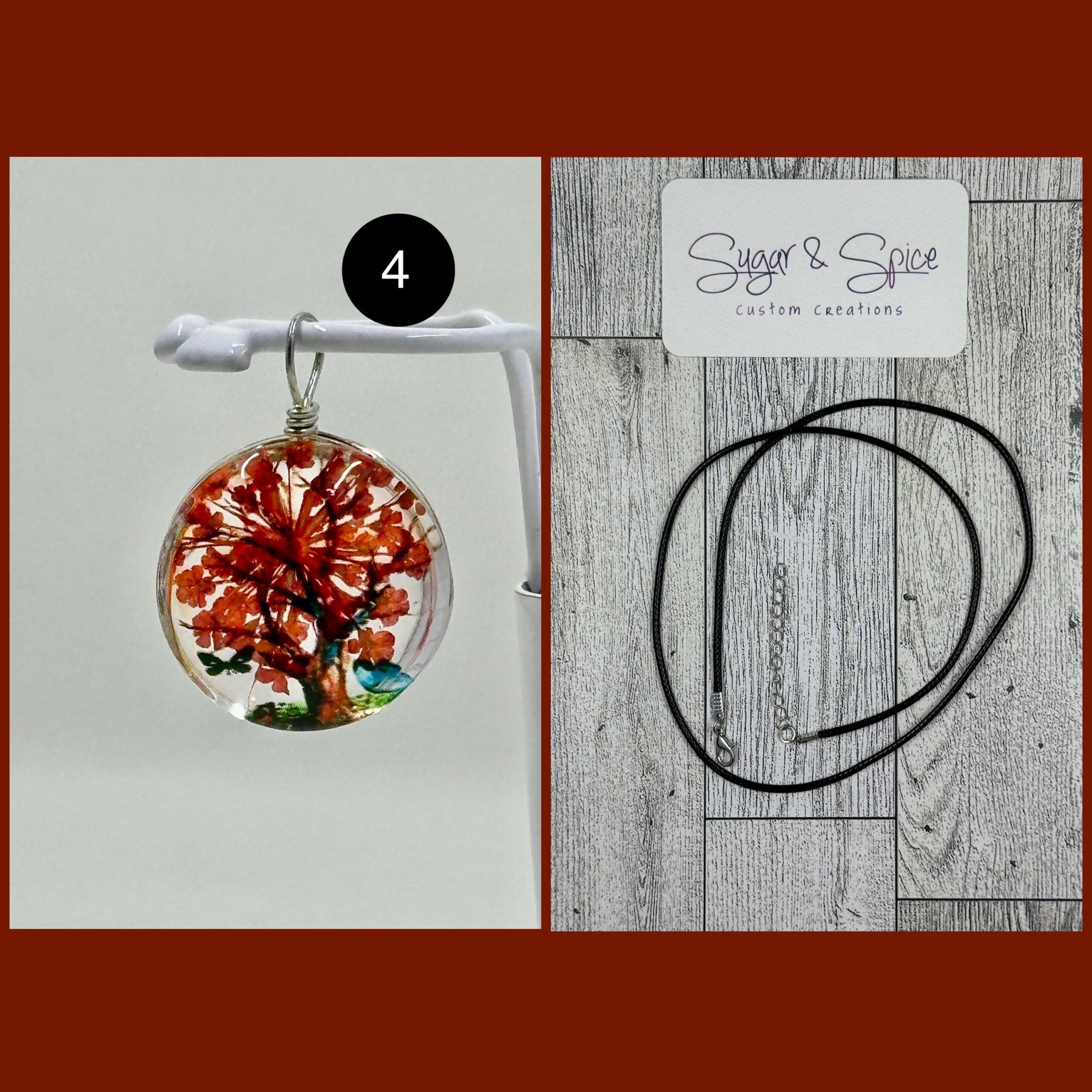 Pressed Dried Flower Charm Necklaces Set 1 - Image 4