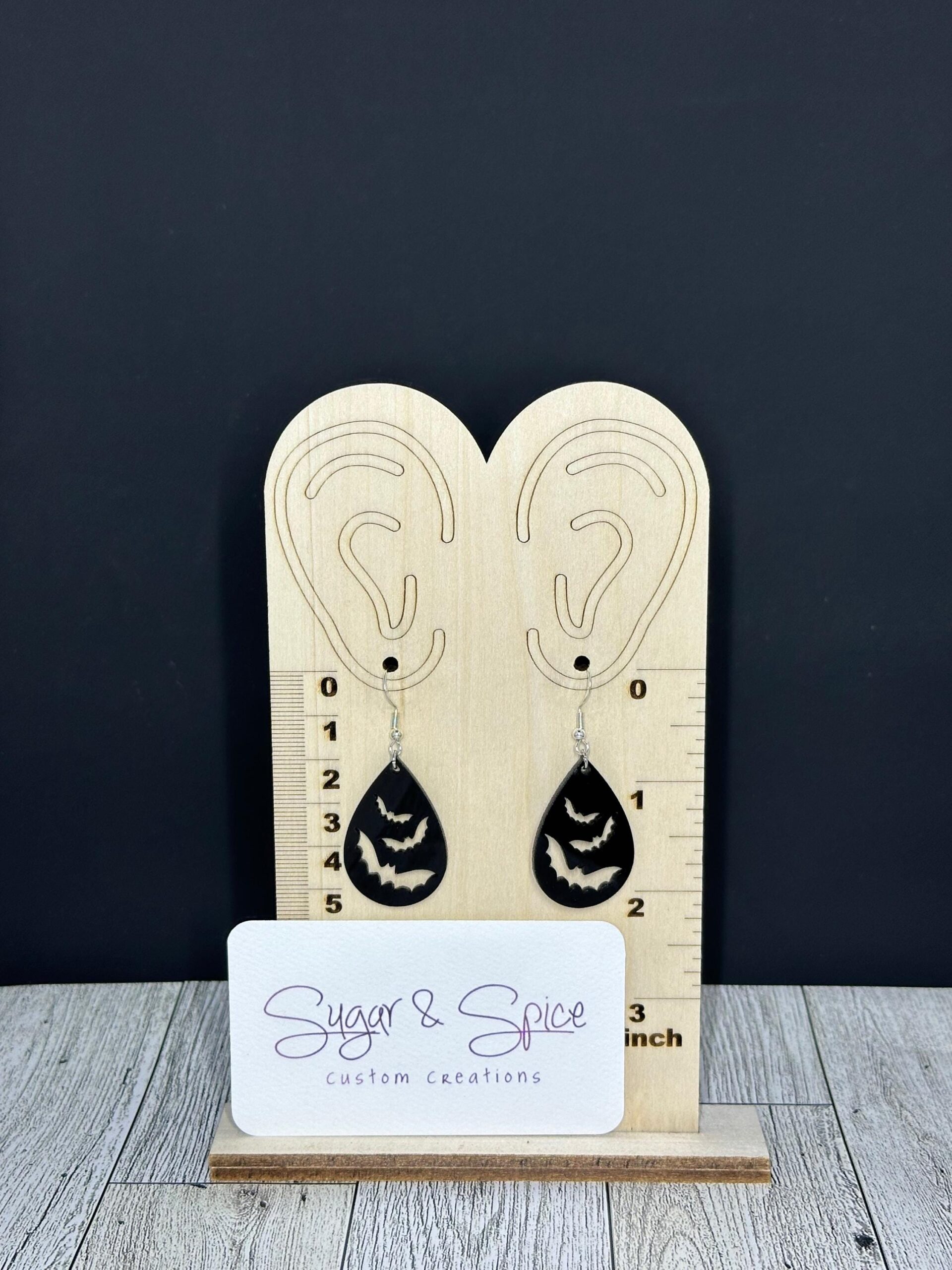 Black Acrylic Halloween Earrings - Image 7