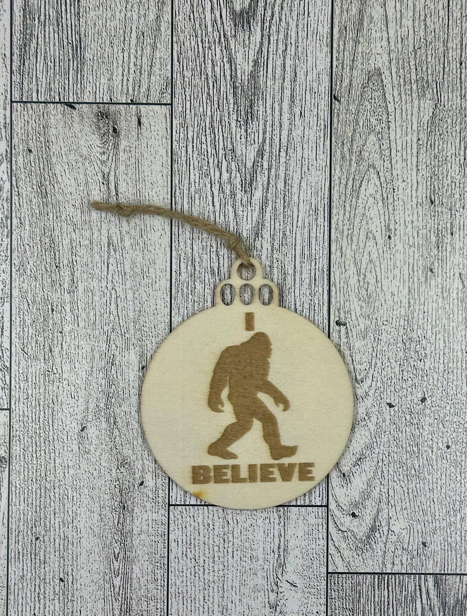 Big Foot "I Believe" Christmas Ornament