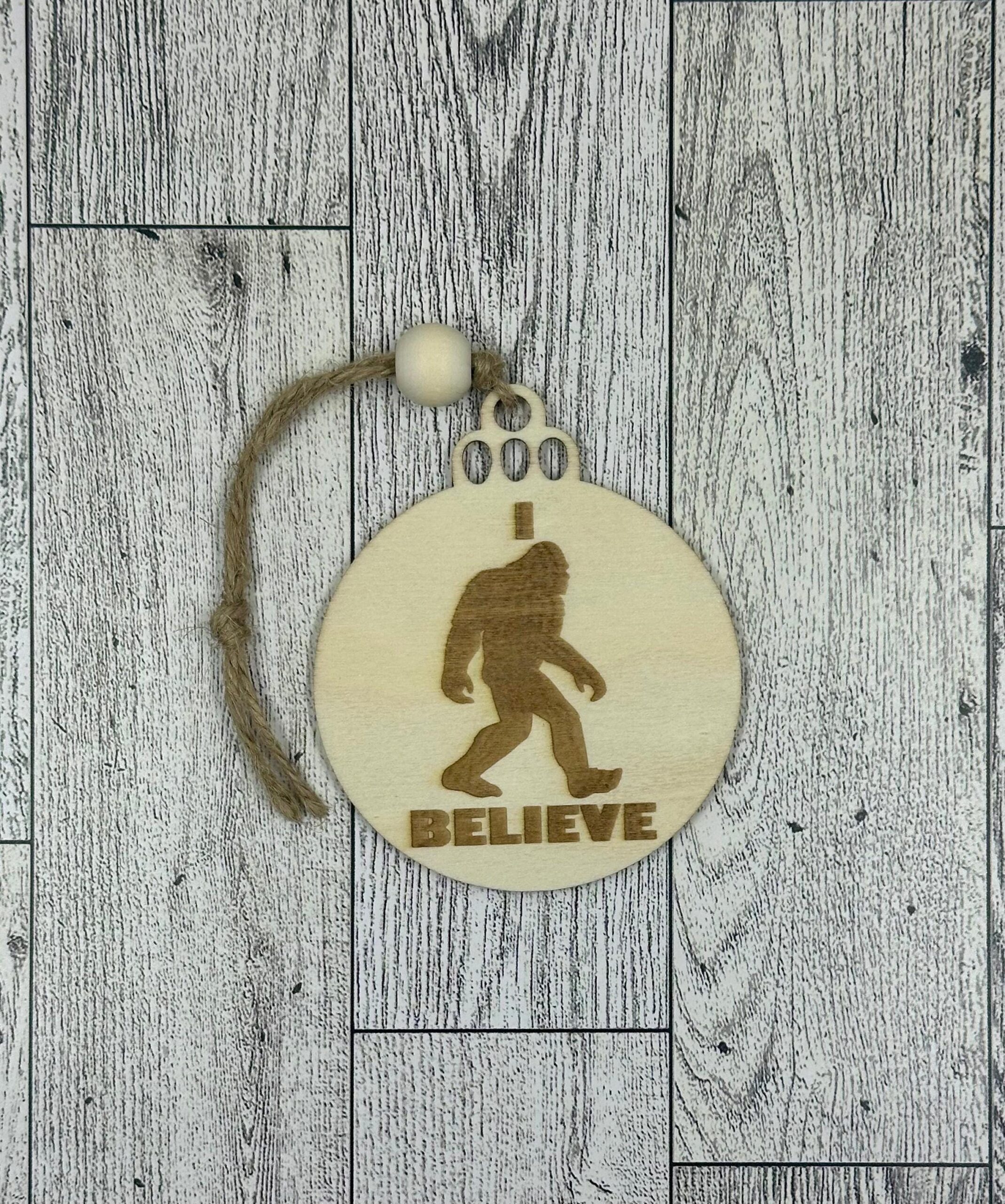 Big Foot "I Believe" Christmas Ornament - Image 2