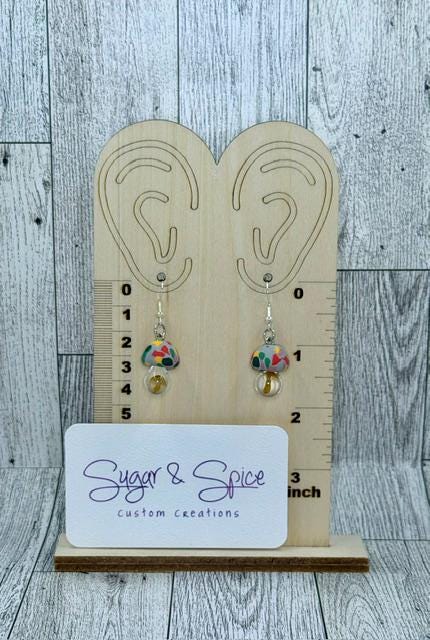 Colorful Mushroom Earrings