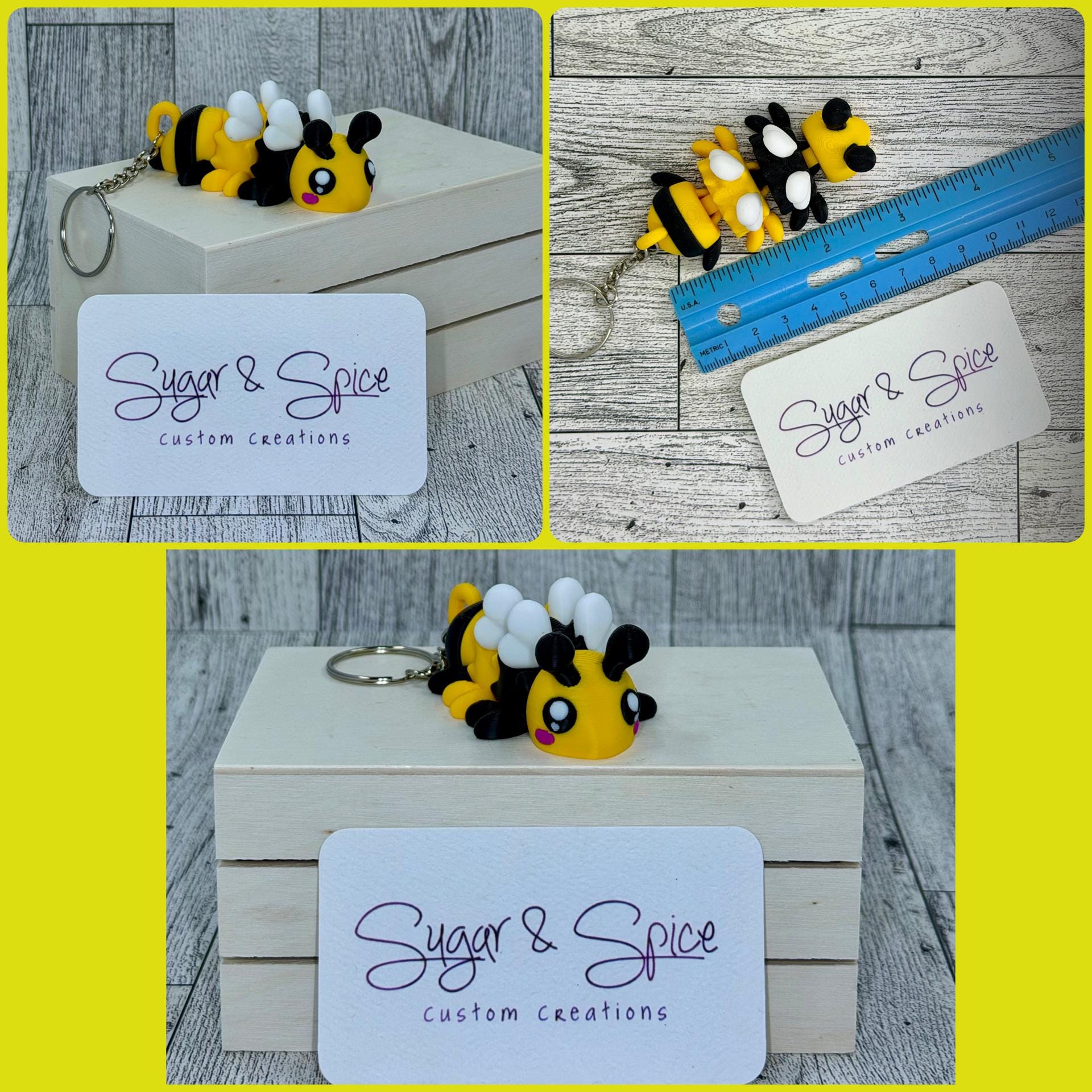 3d Bee Keychain
