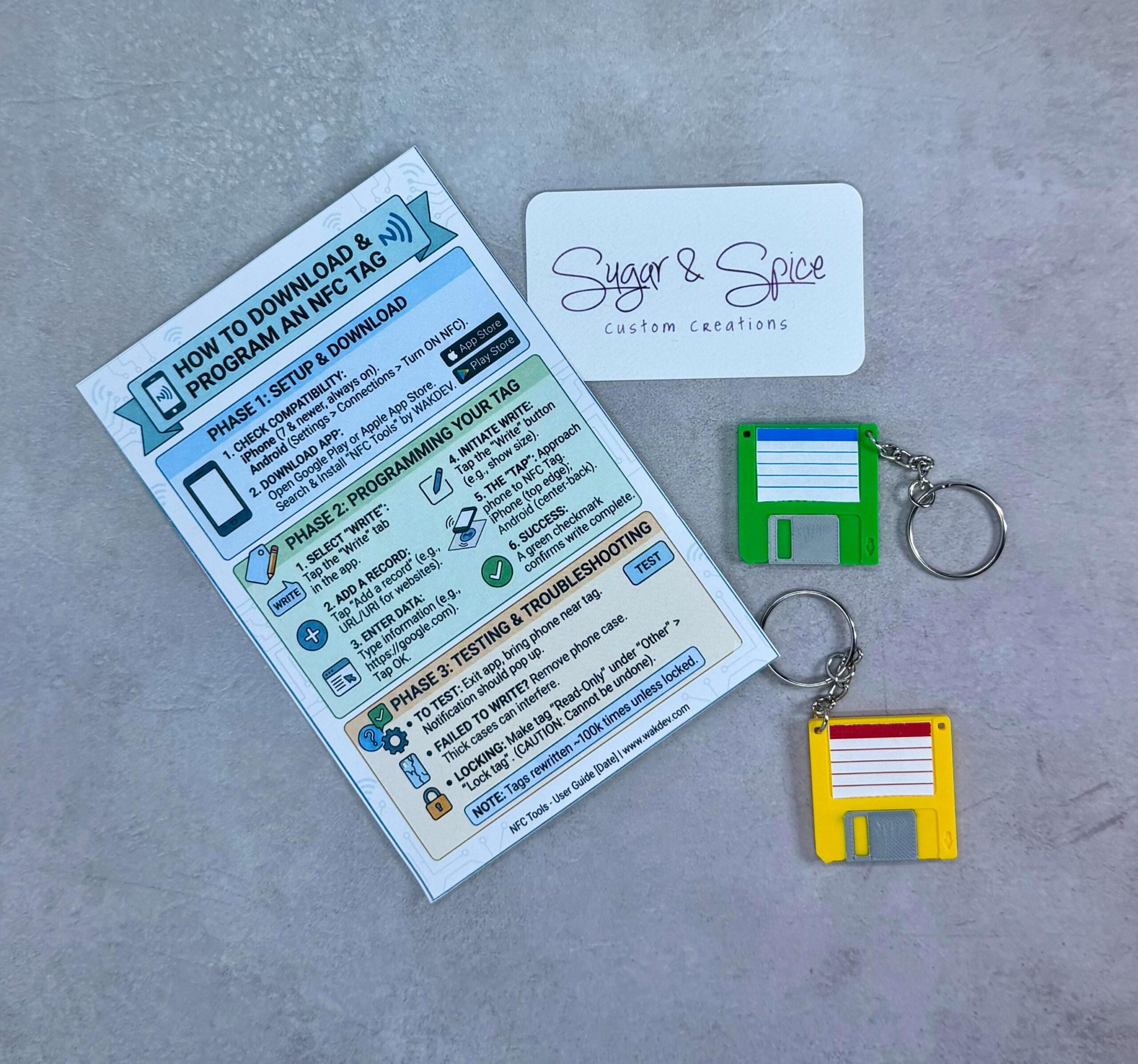 Retro Floppy Disc NFC Keychains
