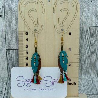 Faux Leather Western Tassel Earrings