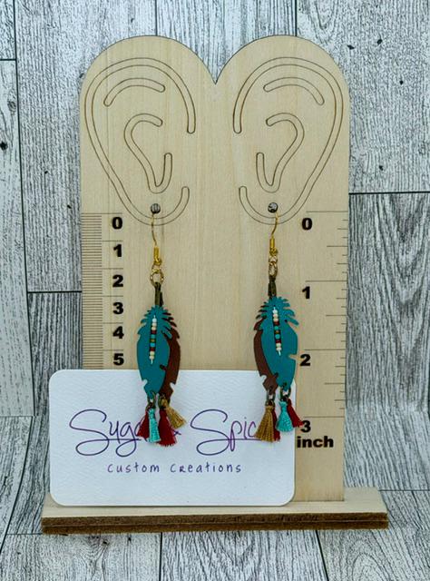 Faux Leather Western Tassel Earrings