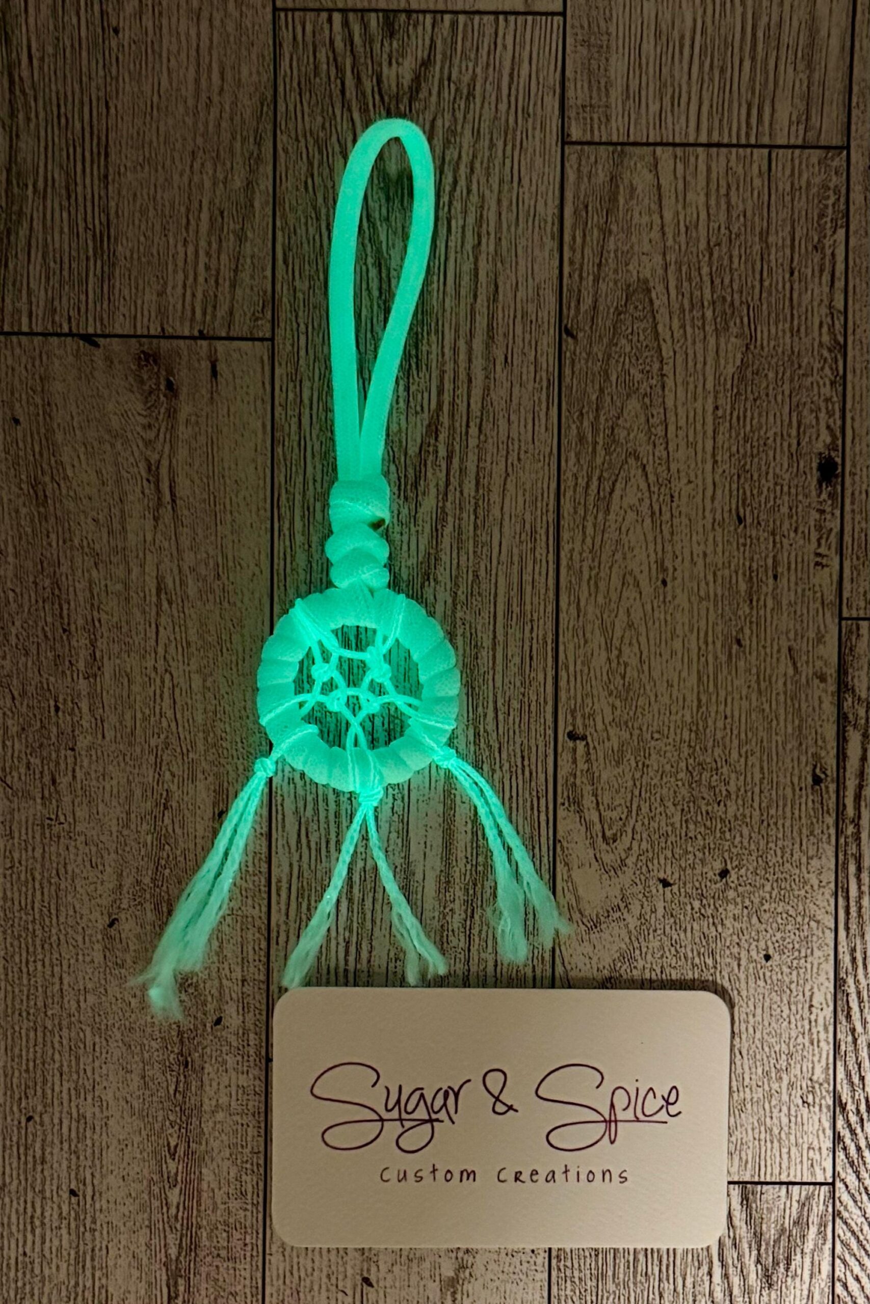 Glow In The Dark Mini Paracord Dream Catcher Keychain / Charm